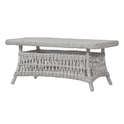 Mackinac 44 Inch Putty Wicker Coffee Table By Lloyd Flanders