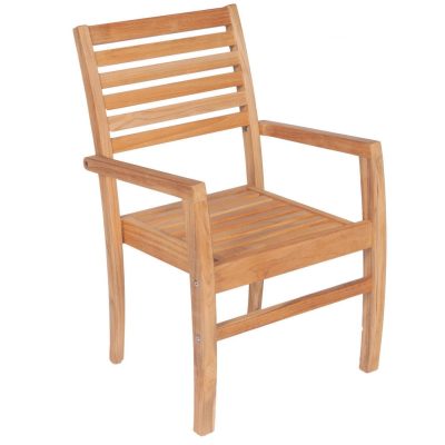 Avant Stacking Teak Patio Dining Arm Chair By Royal Teak Collection