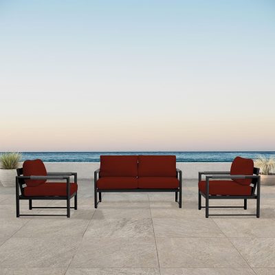 Lakeview Avenue Bay Black/Carbon 3 Pc Loveseat Set – Canvas Henna