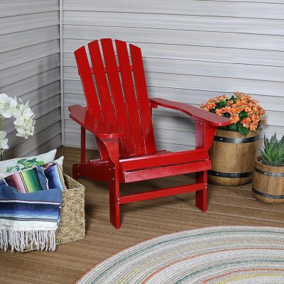 Ultimate Patio Wooden Adirondack Chair – Red