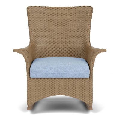 Mandalay Wicker Rocking Chair w/ Cushions in Fawn/Demo Skyway By Lloyd Flanders