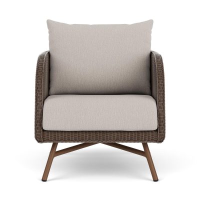 Essence Wicker Club Chair in Bark/Remy Cloud By Lloyd Flanders