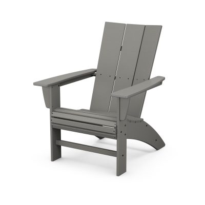 POLYWOOD Modern Curveback Adirondack Chair – Slate Grey