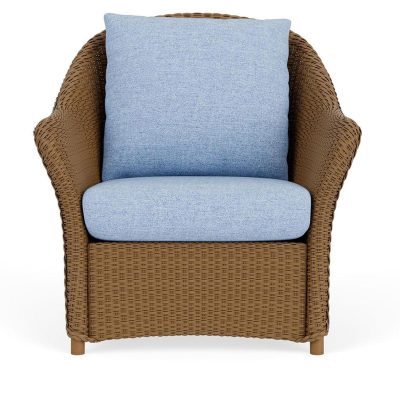 Weekend Retreat Wicker Club Chair in Hickory/Demo Skyway By Lloyd Flanders