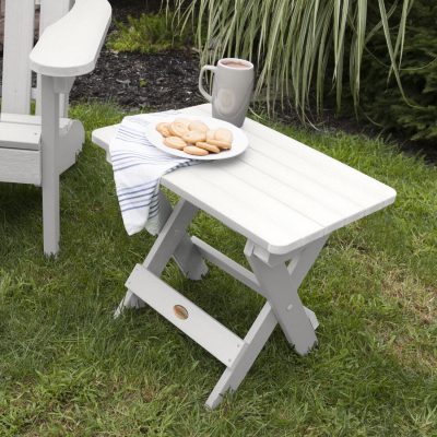 Lakeview Folding Adirondack Side Table – White