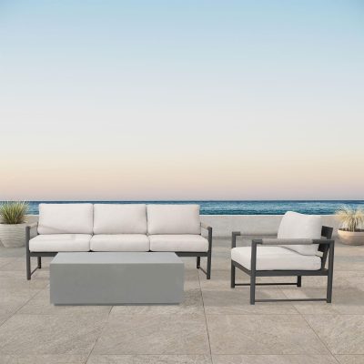 Lakeview Avenue Bay Slate/Pebble Gray 3 Pc Sofa Set – Cast Silver