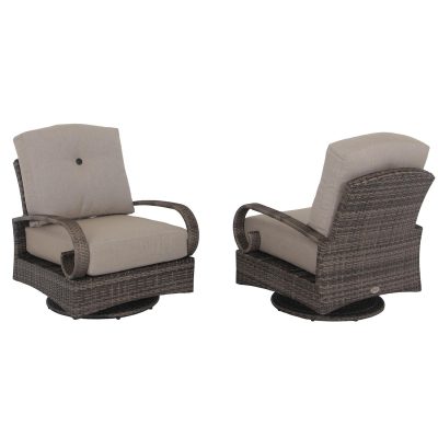 Lakeview Captiva Isle 2 Pc Aluminum Fully Woven Cushioned Swivel Rocking Lounge Chairs by Barcalounger