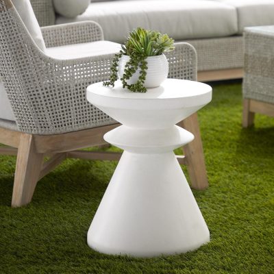 Pawn Ivory Concrete Accent Table By Lakeview