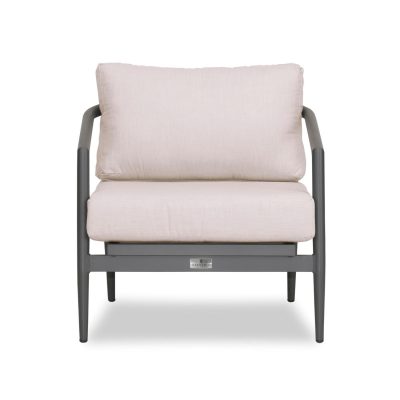 Midnight Cove Aluminum Club Chair in Slate/Pebble Gray/Cast Silver By Lakeview Outdoor Designs