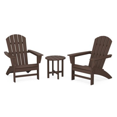 POLYWOOD Nautical 3-Piece Adirondack Set – Mahogany