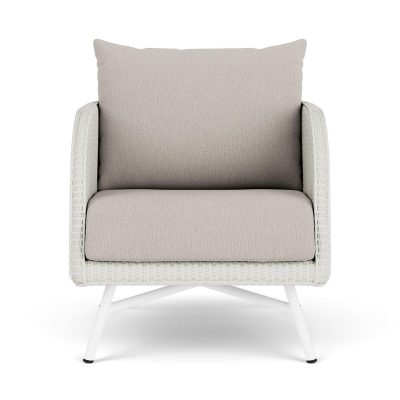 Essence Wicker Club Chair in Matte White/Remy Cloud By Lloyd Flanders