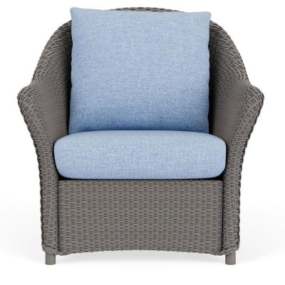 Weekend Retreat Wicker Club Chair in Pewter/Demo Skyway By Lloyd Flanders