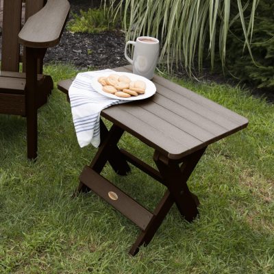 Lakeview Folding Adirondack Side Table – Weathered Acorn