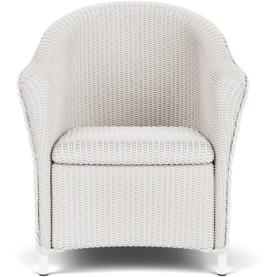 Reflections Wicker Dining Arm Chair in White By Lloyd Flanders