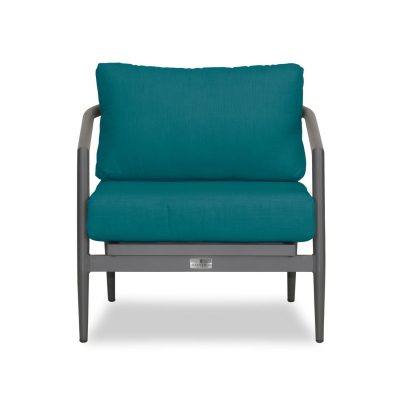 Midnight Cove Aluminum Club Chair in Slate/Pebble Gray/Spectrum Peacock By Lakeview Outdoor Designs