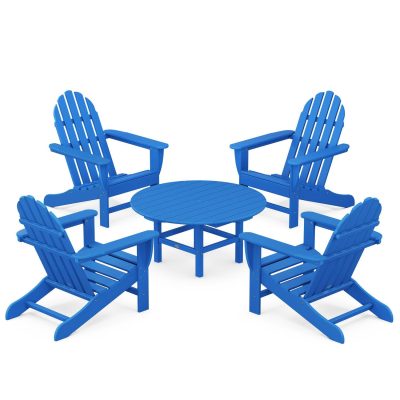 POLYWOOD Classic Adirondack 5-Piece Conversation Set – Pacific Blue