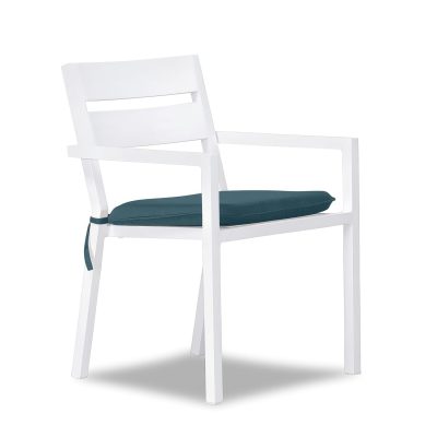 Calm Bay Dining Arm Chair in White/Cast Lagoon by Lakeview