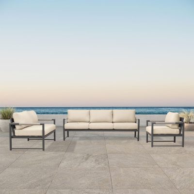 Lakeview Avenue Bay Slate/Pebble Gray 3 Pc Sofa Loveseat Set – Canvas Flax