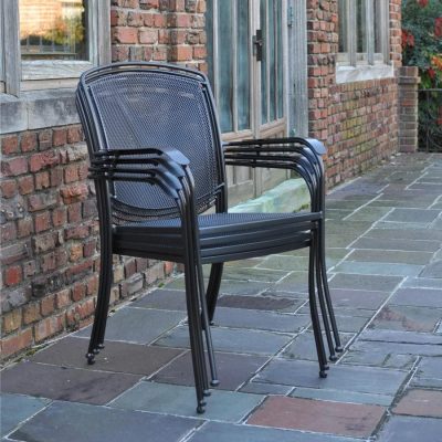 Kettler HENLEY Steel Mesh Stacking Arm Chair – Set Of 4