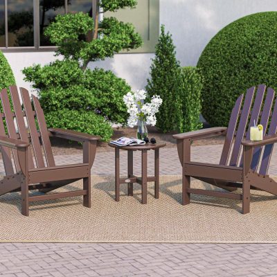 POLYWOOD Classic Adirondack 3-Piece Set – Mahogany