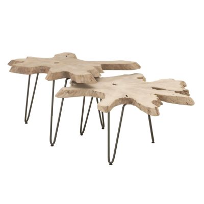 Gray Teak Nesting Coffee Table By Lakeview