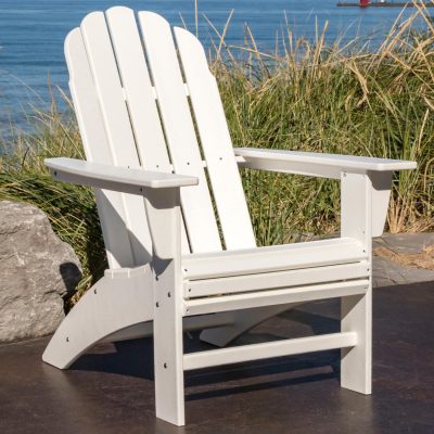 POLYWOOD Vineyard Curveback Adirondack Chair – White