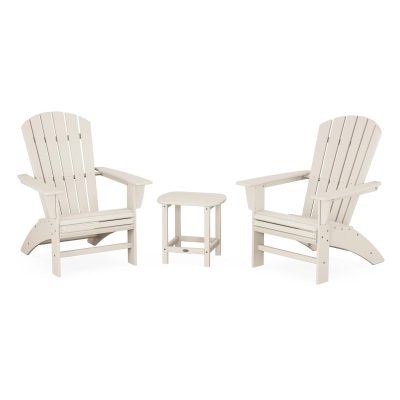 POLYWOOD Nautical 3-Piece Curveback Adirondack Set – Sand