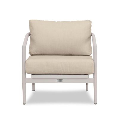 Midnight Cove Aluminum Club Chair in Urban Stone/Carrera/Canvas Flax By Lakeview Outdoor Designs