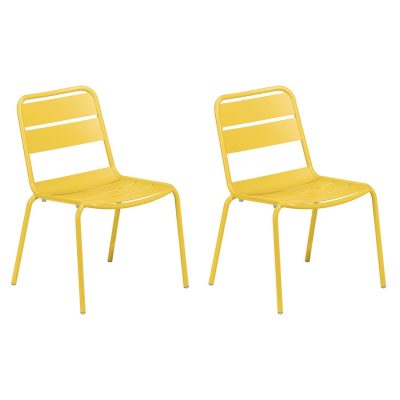 Kapri 2 Pc Aluminum Dining Side Chair in Saffron By Oxford Garden