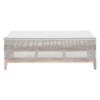 Cocoa Way Taupe & White Woven Rope Coffee Table By Lakeview