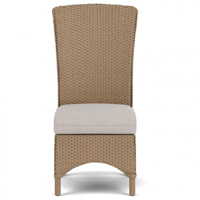 Mandalay Wicker Dining Side Chair in Fawn/Remy Cloud By Lloyd Flanders