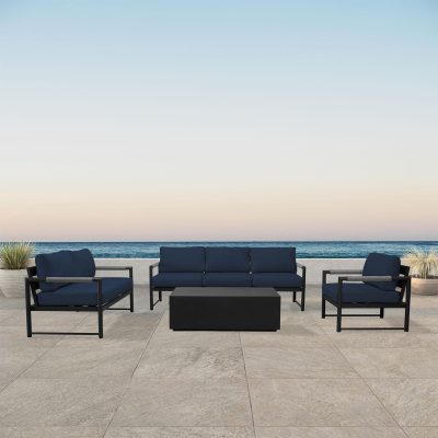 Lakeview Avenue Bay Black/Carbon 4 Pc Sofa Loveseat Set – Spectrum Indigo