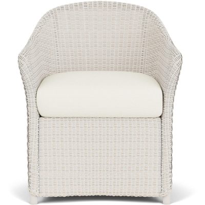 Weekend Retreat Wicker Dining Arm Chair in Antique White/Sailcloth Salt By Lloyd Flanders