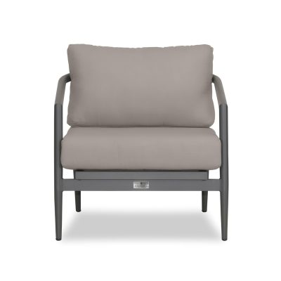 Midnight Cove Aluminum Club Chair in Slate/Pebble Gray/Canvas Charcoal By Lakeview Outdoor Designs