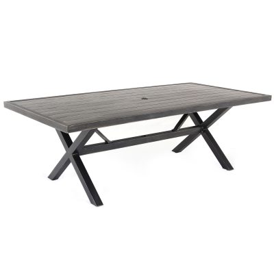 Lakeview West Brook 84 x 42 Inch Rectangular Shaped Aluminum Dining Table W/ Slatted Top by Barcalounger