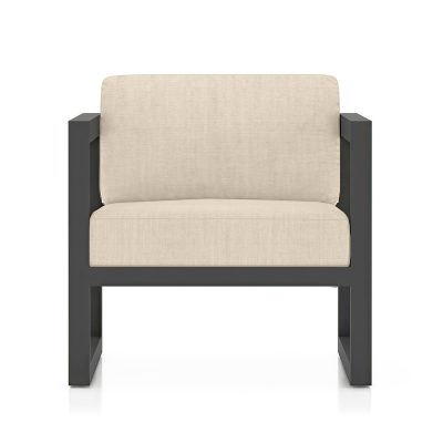 Misty Cove Aluminum Club Chair in Slate W/ Canvas Flax Cushions By Lakeview