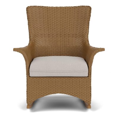 Mandalay Wicker Rocking Chair w/ Cushions in Hickory/Remy Cloud By Lloyd Flanders