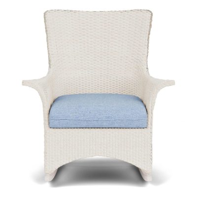 Mandalay Wicker Rocking Chair w/ Cushions in Antique White/Demo Skyway By Lloyd Flanders