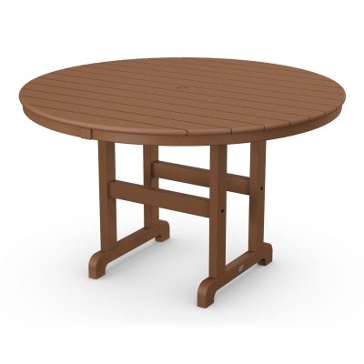 POLYWOOD 48-Inch Round Dining Table – Teak