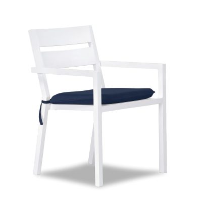 Calm Bay Dining Arm Chair in White/Spectrum Indigo by Lakeview