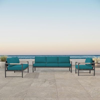 Lakeview Avenue Bay Slate/Pebble Gray 3 Pc Sofa Loveseat Set – Spectrum Peacock