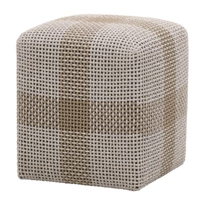 Cocoa Way Taupe & White Woven Rope Accent Cube By Lakeview