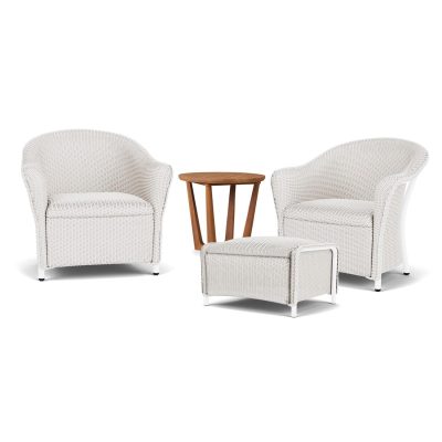 Reflections 4 Pc Wicker Seating Set in White By Lloyd Flanders