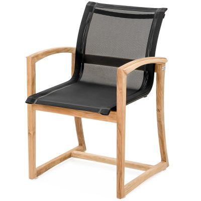 Capri Sling Dining Chair in Black By Teak + Table