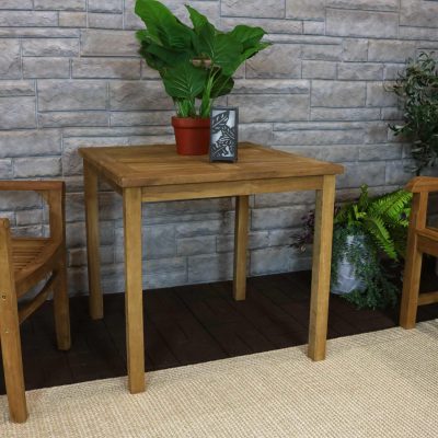 Ultimate Patio 32-Inch Teak Square Outdoor Dining Table – Light Stain Finish