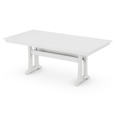 POLYWOOD 37 X 72-Inch Farmhouse Trestle Dining Table – White