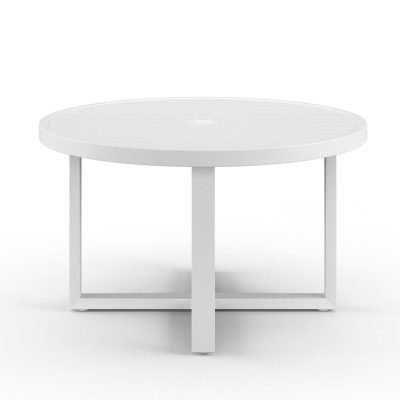 Sunset West Newport 50-Inch Round Aluminum Patio Dining Table