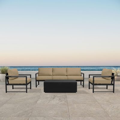 Lakeview Avenue Bay Black/Carbon 4 Pc Sofa Set – Harvest Beige