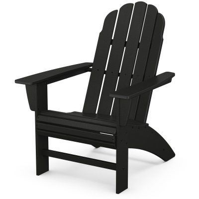 POLYWOOD Vineyard Curveback Adirondack Chair – Black