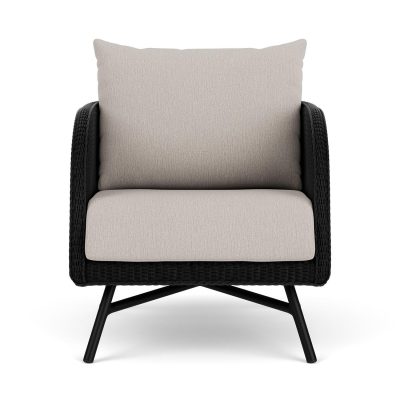 Essence Wicker Club Chair in Ebony/Remy Cloud By Lloyd Flanders